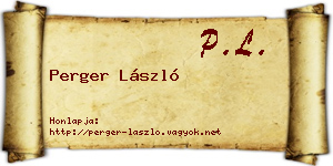 Perger László névjegykártya